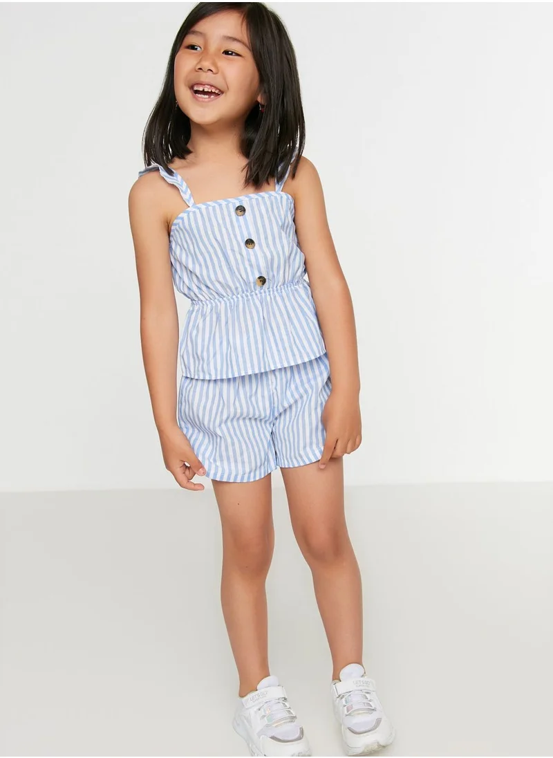 trendyol Kids Striped Top & Shorts Set