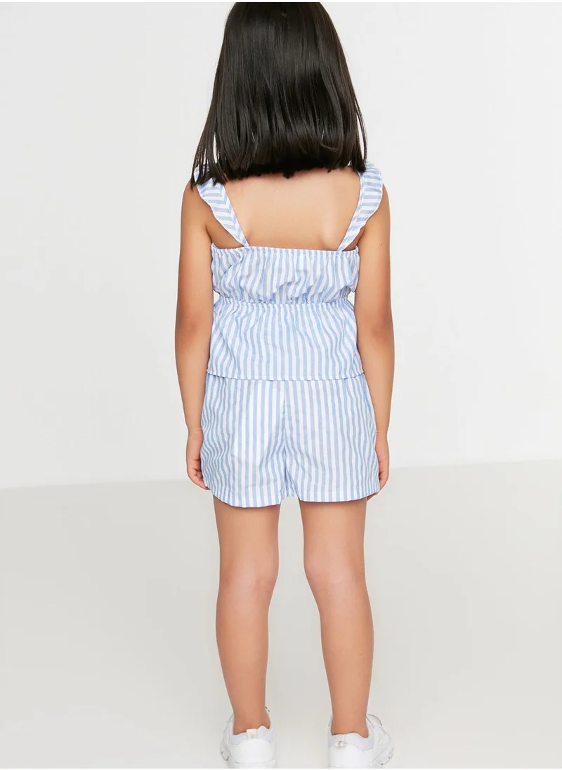 trendyol Kids Striped Top & Shorts Set