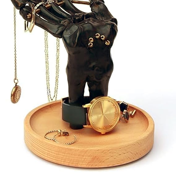 Suck UK Gothic Decor - Skeleton Hand - Gothic Home Decor - Jewelry Holder - Goth Gifts For Women - Jewelry Organizer - Halloween Decorations - Goth Desk Accessories - Ring Holder - Trinket Dish Black - Image 5