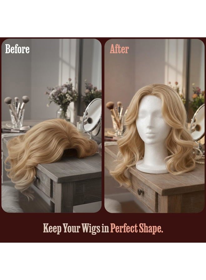 STUDIO LIMITED 11.4-Inch Styrofoam Mannequin Head (1 Pack) - White Foam Wig Stand for Wigs, Hats, Masks, Hairpieces, Arts, Crafts, DIY Projects, Salon Display, and Travel Use - Image 3
