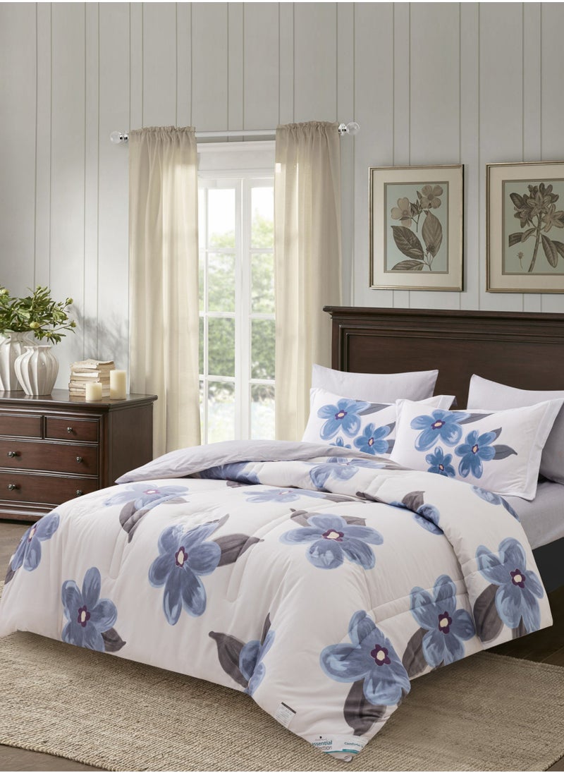 Donetella Printed Comforter Set 6-Pcs King Size All Season Decorated Reversible Double Bed Comforter Set Fits (200 X 200 Cm)With Super-Soft Down Alterntaive Filing,Linen  - Image 2