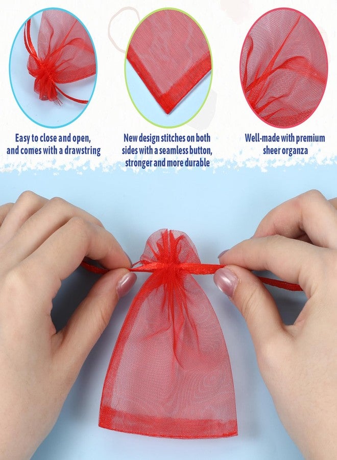AOZUO 500 Pcs Sheer Organza Bags Bulk 3 x 4 Inch Small Colorful Mesh Bags Drawstring for Jewelry Baby Shower Christmas Candy Party Gift Wedding Favors Goodie Bag - Image 4