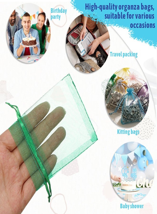 AOZUO 500 Pcs Sheer Organza Bags Bulk 3 x 4 Inch Small Colorful Mesh Bags Drawstring for Jewelry Baby Shower Christmas Candy Party Gift Wedding Favors Goodie Bag - Image 3