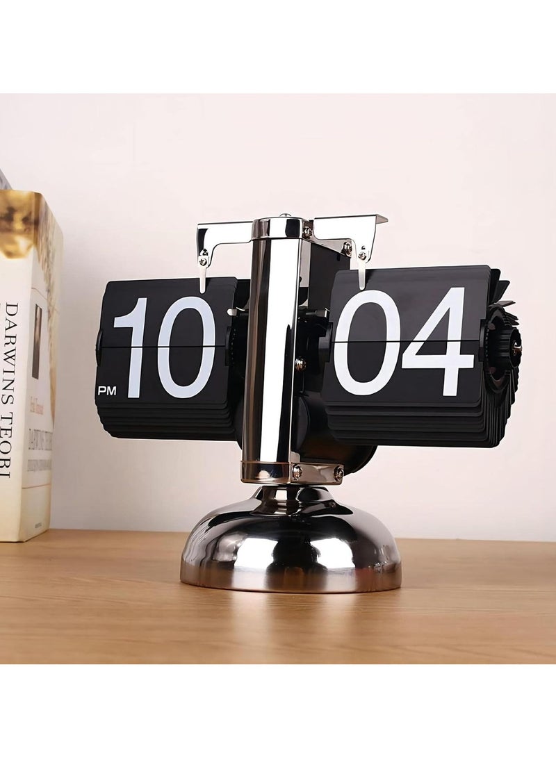 DANIM Automatic Flip Clock Automatic Clocteck Flip Page Clock Stainless Steel Flip Digital Clock for Home and Office Bedroom Living Room Aesthetic Modern Fancy Home Decor - Image 2