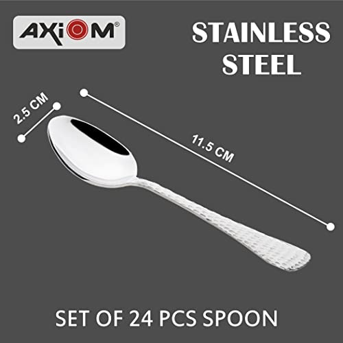 AXIOM Stainless Steel Spoons Set of 24 Small Spoons. Tiny Spoons for Coffee, Tea, Sugar, & Spices. Mini Spoons for Kids - Image 3