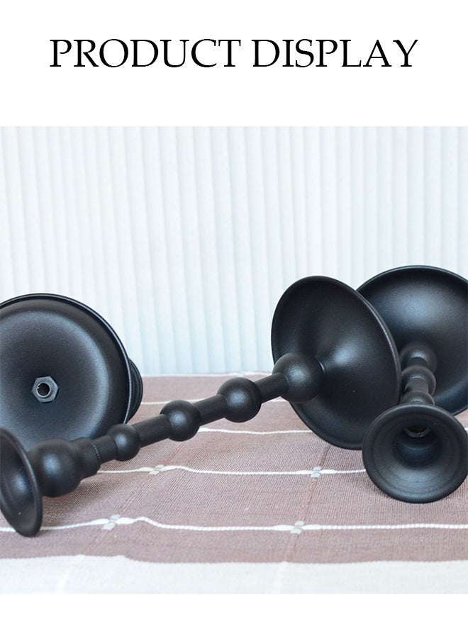 DUNISO 3 Pcs Candle Holders，Metal Candle Holder for Cylindrical Candles,Sturdy and Durable，Suitable for Home Decoration, Wedding Vacation, and Party Decoration，Black  - Image 5