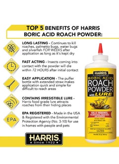 Harris Harris Boric Acid Roach Powder with Lure 453g  - Image 2