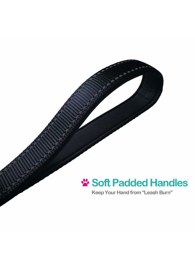 bouti1583 Short Dog Leash - Traffic Padded Handle - Heavy Duty - Short Nylon Dog Lead for Training Control - Reflective Threads Pet Leashes for Large Dogs and Medium Dogs (12 Inch, Black) - Image 4