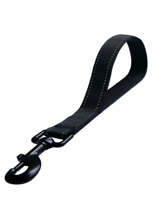 bouti1583 Short Dog Leash - Traffic Padded Handle - Heavy Duty - Short Nylon Dog Lead for Training Control - Reflective Threads Pet Leashes for Large Dogs and Medium Dogs (12 Inch, Black) - Image 1
