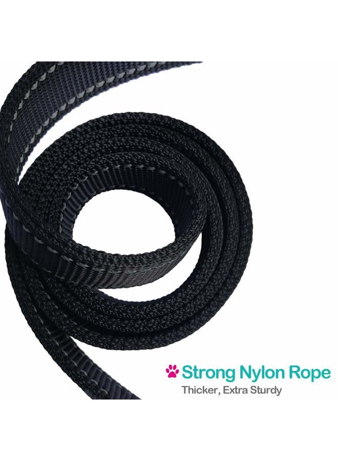bouti1583 Short Dog Leash - Traffic Padded Handle - Heavy Duty - Short Nylon Dog Lead for Training Control - Reflective Threads Pet Leashes for Large Dogs and Medium Dogs (12 Inch, Black) - Image 5