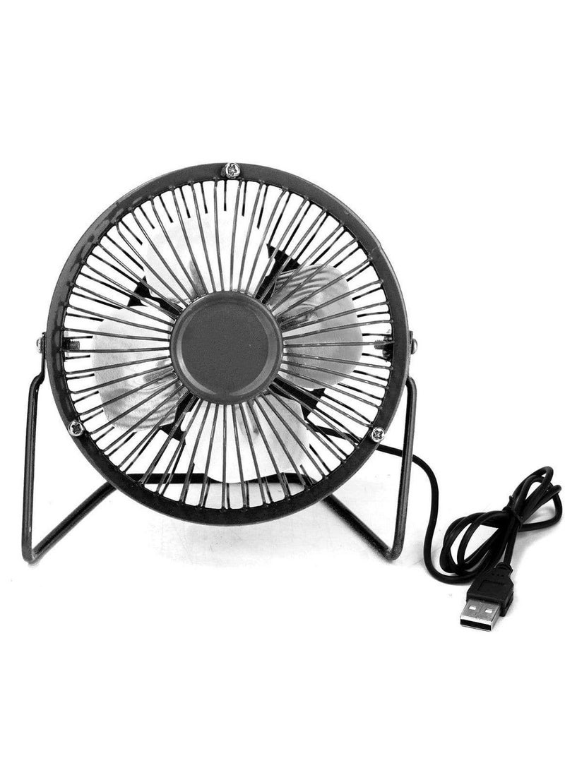 إتش إي جيه مروحة تبريد طاولة محمولة تعمل بمنفذ USB مقاس 6 بوصات باللون الأسود - Image 1