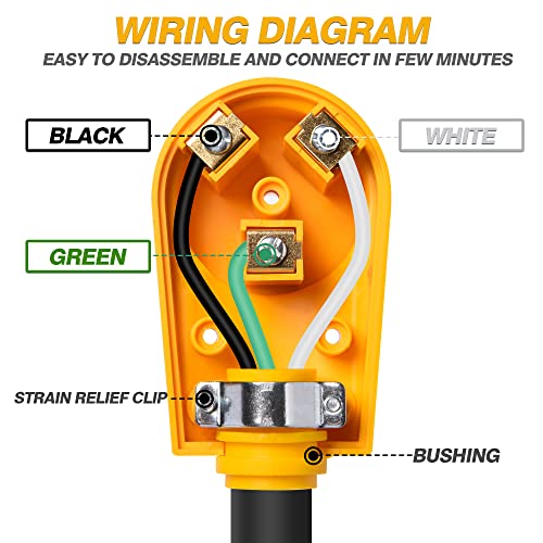 MICTUNING 125V 30Amp Heavy Duty RV Female Replacement Receptacle Plug with Ergonomic Handle - Image 5
