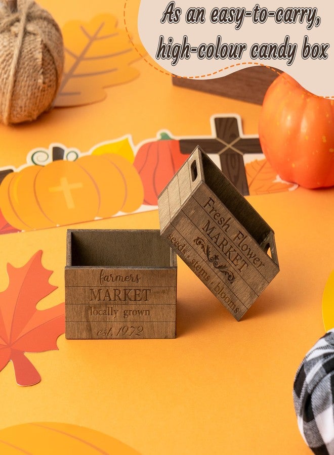 CPicdn Miniature Vintage Rustic Farmhouse Crate - Retro Mini Farmhouse Tiered Tray Decor Wooden Milk Crate Fruit Flower Basket Decorative Box Miniature Garden Farm Accessories Home Decoration - Image 5