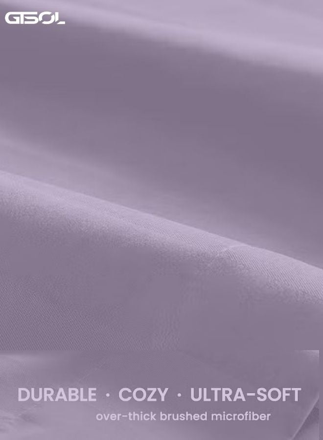 GTSOL 4-Piece Luxury King Size Striped Bedding Set – Premium Microfiber Duvet Cover Set with Deep Pocket Fitted Sheet (200x200+30cm) & 2 Pillowcases (48x74+5cm) – Soft Hotel Collection Comforter Cover Set for King Bed – Elegant Modern Bedroom Bedding - Image 5