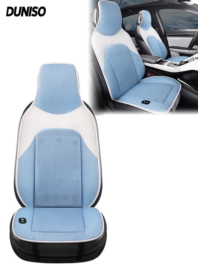 DUNISO Cooling Car Seat Cover，12V Circulation Ventilation Cooling Car Front Seat Cushion with 16 Fan，Adjustable Non-slip Breathable Ventilated Seat Cushion,Automatic Start Stop，Suitable For Most Car Seats - Image 1
