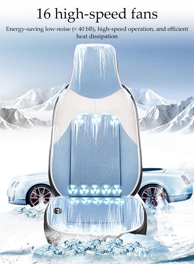 DUNISO Cooling Car Seat Cover，12V Circulation Ventilation Cooling Car Front Seat Cushion with 16 Fan，Adjustable Non-slip Breathable Ventilated Seat Cushion,Automatic Start Stop，Suitable For Most Car Seats - Image 3