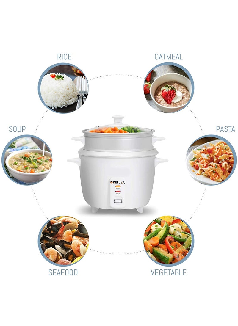2 in 1 Rice Cooker & Steamer 1.8 L / Non-Stick Removable Bowl / Keep Warm Functionality / 700 Watts / Includes Measuring Cup & Spatula | RE-620 | Kitchen Appliances