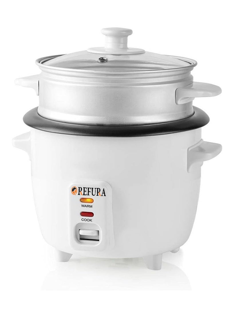 2 in 1 Rice Cooker & Steamer 1.8 L / Non-Stick Removable Bowl / Keep Warm Functionality / 700 Watts / Includes Measuring Cup & Spatula | RE-620 | Kitchen Appliances