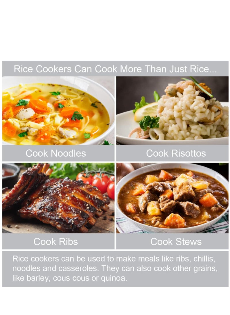 2 in 1 Rice Cooker & Steamer 1.8 L / Non-Stick Removable Bowl / Keep Warm Functionality / 700 Watts / Includes Measuring Cup & Spatula | RE-620 | Kitchen Appliances
