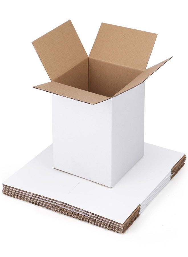 SPEPLA Shipping Boxes 6x6x6 Set of 6, White Corrugated Cardboard Box for Mailing Business Packaging - Image 1