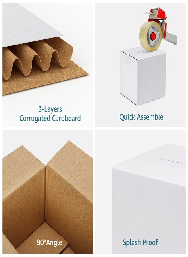 SPEPLA Shipping Boxes 6x6x6 Set of 6, White Corrugated Cardboard Box for Mailing Business Packaging - Image 2