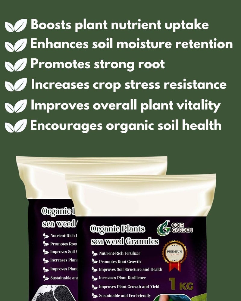 COIR GARDEN - SEA WEED EXTRACT GRANULES- SEA WEED FERTILIZER FOR PLANTS GROWTH PROMOTER - 5 KG - Image 4