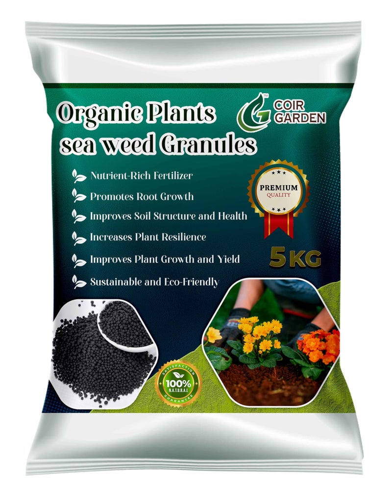 COIR GARDEN - SEA WEED EXTRACT GRANULES- SEA WEED FERTILIZER FOR PLANTS GROWTH PROMOTER - 5 KG - Image 1