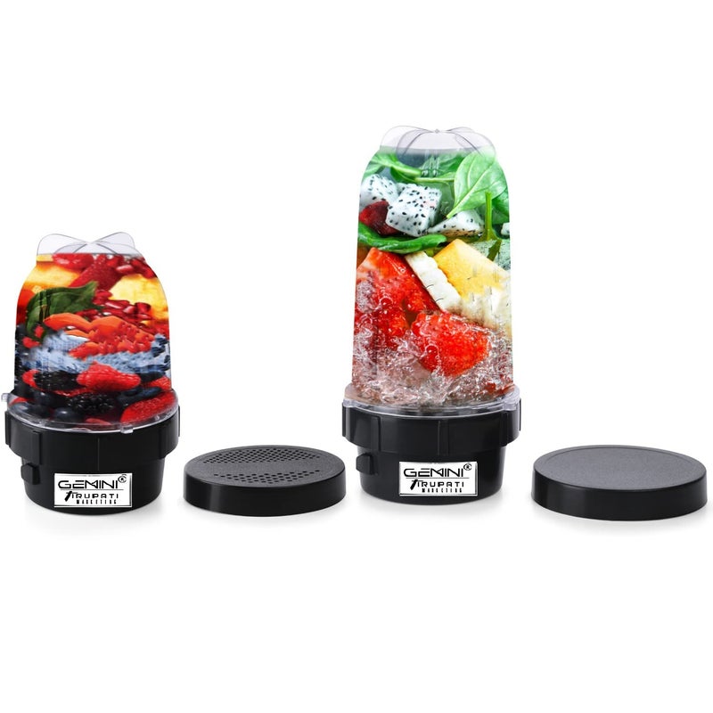 Gemini Best Origional Bullet Jar for Mixer Grinder Set of 2 530 ML 350 ML Black Company Since 1984 Manufacturing Marketing Servicing - Image 1