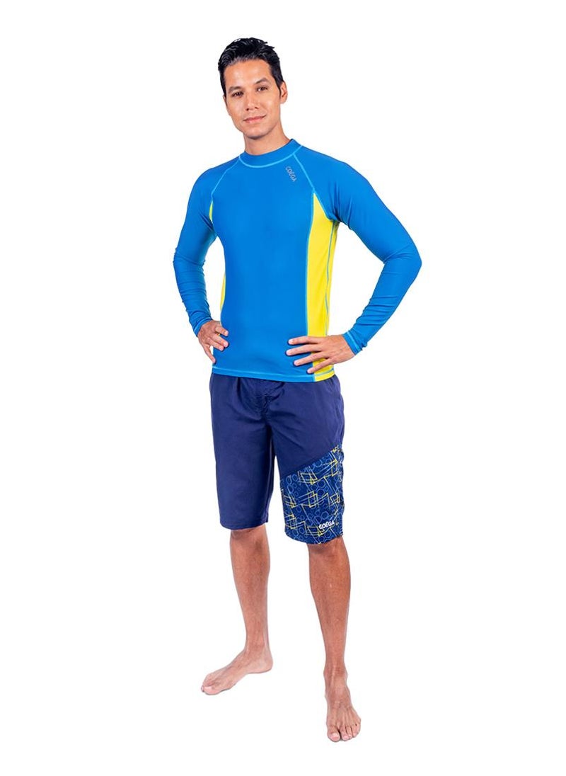 COEGA SUNWEAR COEGA Mens Rashguard Long Sleeve - Navy Geometric - Image 3