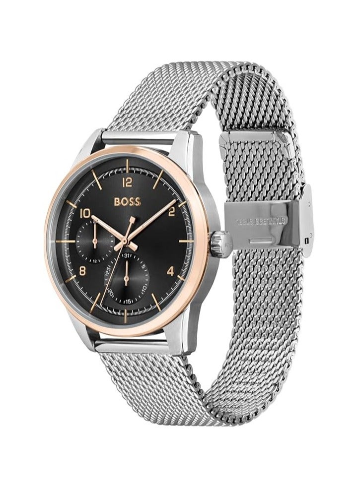 BOSS BOSS Analogue Multifunction Quartz Watch for Men with Silver Stainless Steel mesh Bracelet - 1513961 - Image 2