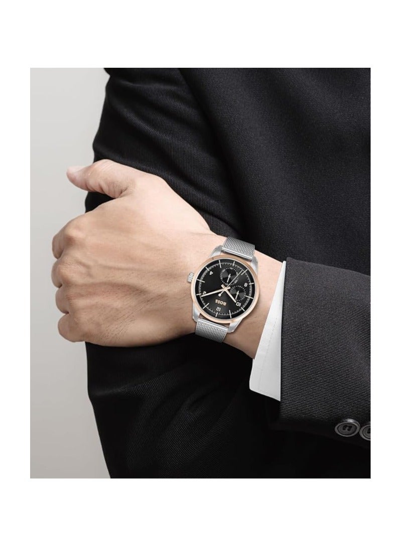 BOSS BOSS Analogue Multifunction Quartz Watch for Men with Silver Stainless Steel mesh Bracelet - 1513961 - Image 4