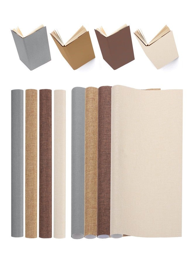 PATIKIL 40"x16" Bookbinding Cloth, 4Pcs Book Cover Repair Cloth, Dark Brown, Brown, Grey, Beige - Image 1