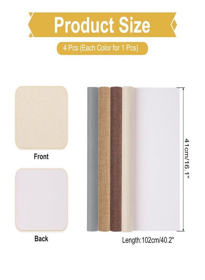 PATIKIL 40"x16" Bookbinding Cloth, 4Pcs Book Cover Repair Cloth, Dark Brown, Brown, Grey, Beige - Image 2