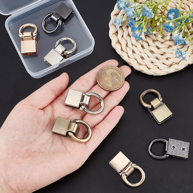 comfrt 8 Pack Suspension Clasp for Purse, 4 Colors Metal Bag Side Clip Buckle Handbag Chain Strap Connector Hardware Wallet Clutch Lanyard Clasp DIY Leather Craft Bag Making Accessories, 1.4x0.8 Inch - Image 5