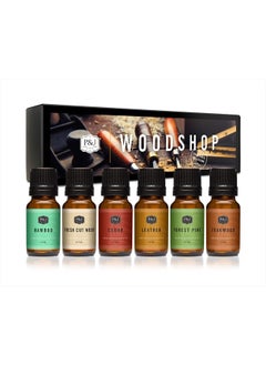 P&J Trading Fragrance Oil Woodshop Set | Forest Pine, Fresh Cut Wood, Leather, Teakwood, Bamboo, and Cedar Candle Scents for Candle Making, Freshie Scents, Soap Making Supplies, Diffuser Oil Scents  - Image 1