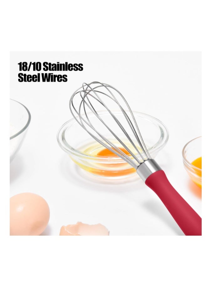 Doosu 18/8 Stainless Steel Kitchen Whisk, Doosu Metal Balloon Whisk Rust-Proof Egg Beater Manual Mixer with 12 High Flex Wires Ergonomic Silicone Hand for Easy Mixing, Blending, Beating, Baking - Image 3