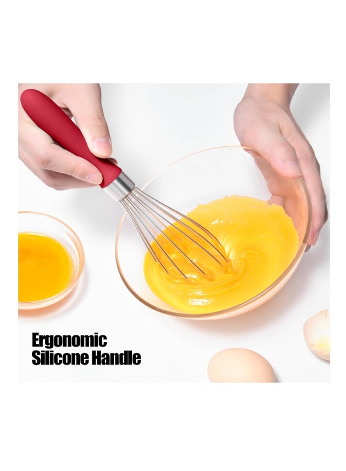 Doosu 18/8 Stainless Steel Kitchen Whisk, Doosu Metal Balloon Whisk Rust-Proof Egg Beater Manual Mixer with 12 High Flex Wires Ergonomic Silicone Hand for Easy Mixing, Blending, Beating, Baking - Image 4