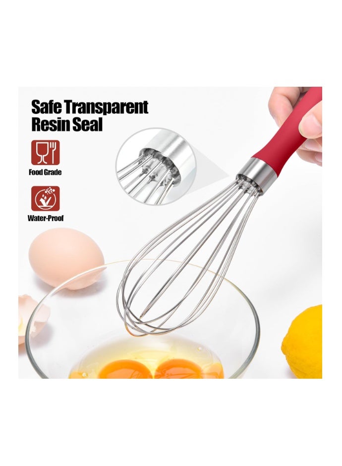 Doosu 18/8 Stainless Steel Kitchen Whisk, Doosu Metal Balloon Whisk Rust-Proof Egg Beater Manual Mixer with 12 High Flex Wires Ergonomic Silicone Hand for Easy Mixing, Blending, Beating, Baking - Image 5