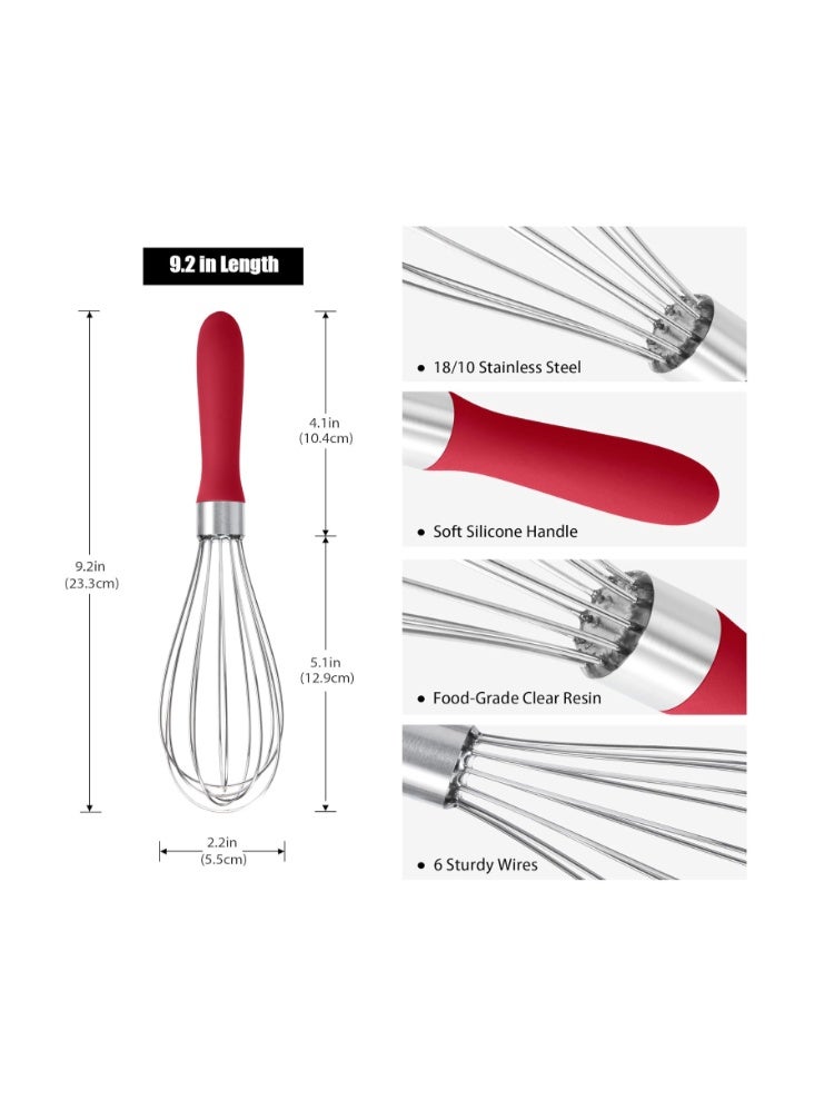 Doosu 18/8 Stainless Steel Kitchen Whisk, Doosu Metal Balloon Whisk Rust-Proof Egg Beater Manual Mixer with 12 High Flex Wires Ergonomic Silicone Hand for Easy Mixing, Blending, Beating, Baking - Image 2