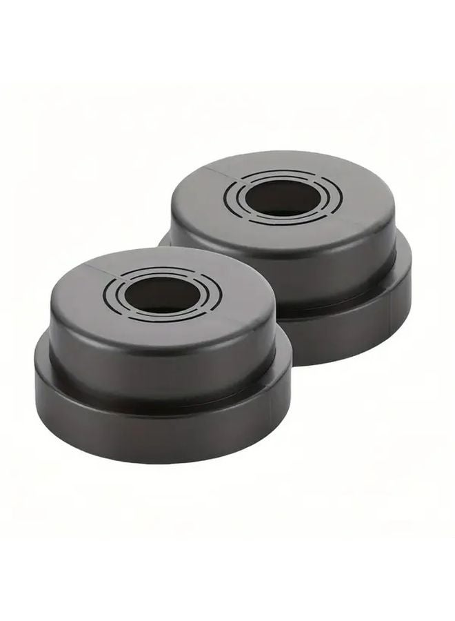 2Pcs Black Adjustable Split Escutcheon Plates No Drill ABS Plastic Pipe Wall Flange - Image 1