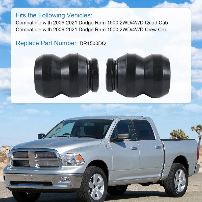 DICMIC Rear Suspension Rubber Helper Spring Kit Compatible with 2009-2021 Dodge Ram 1500 2WD/4WD Replace# DR1500DQ - Image 3