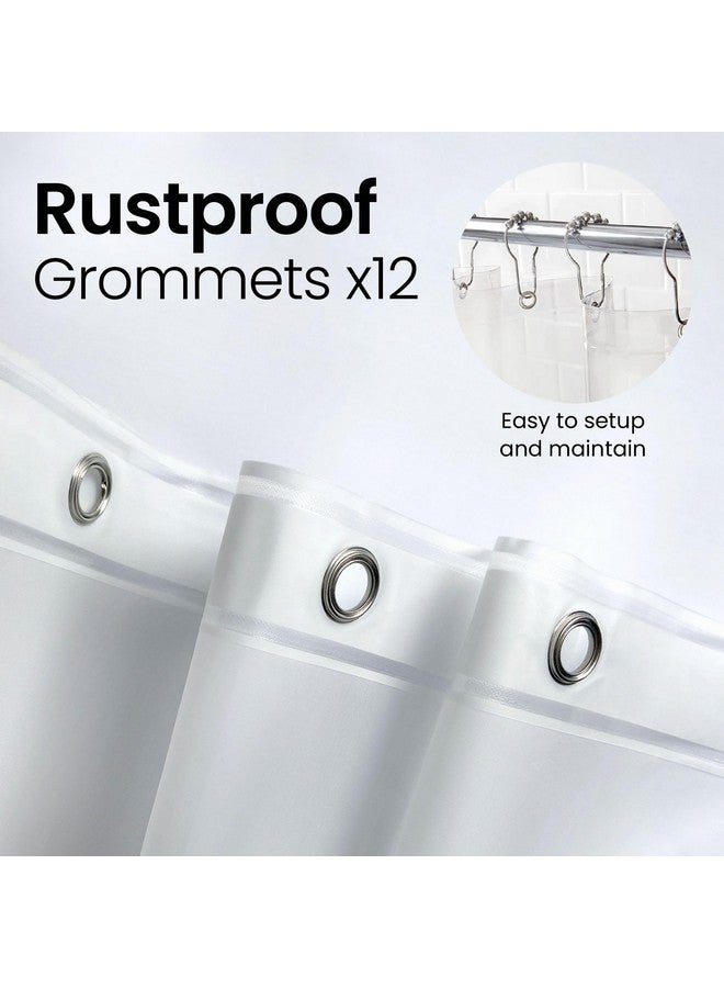 LiBa Waterproof Plastic Shower Curtain - Bathroom Shower Curtain Premium PEVA Non-Toxic with Rust Proof Grommets Frosted 8G Heavy Clear Duty Bathroom Accessories 72x72 2 Pack - Image 4