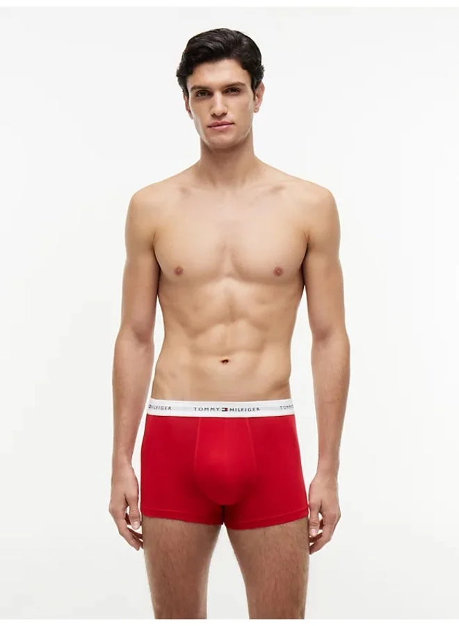Tommy Hilfiger Primary Red/White/Desert Sky 3-Pack Signature Repeat Logo Waistband Trunks for Men | Best Price UAE