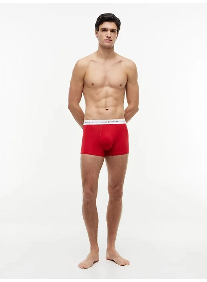 Tommy Hilfiger Primary Red/White/Desert Sky 3-Pack Signature Repeat Logo Waistband Trunks for Men | Best Price UAE