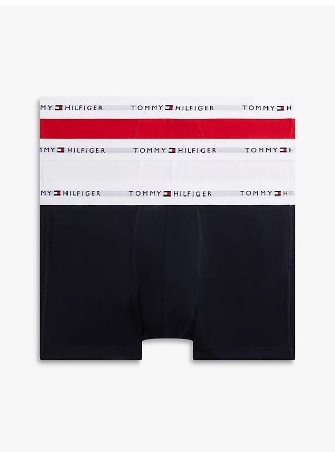 TOMMY HILFIGER 3-Pack Signature Repeat Logo Waistband Trunks - Image 1