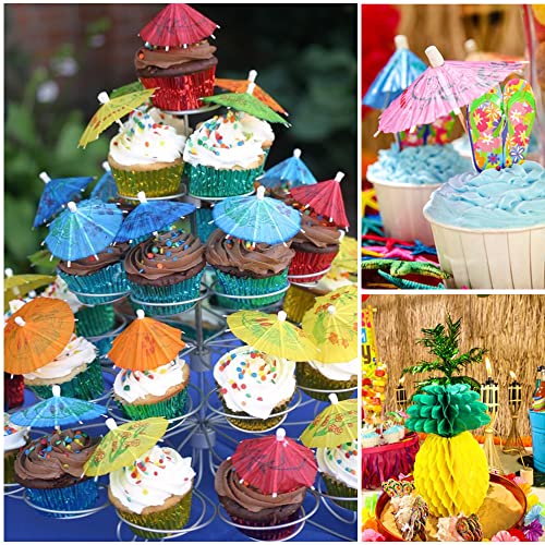 SEMETOR Tropical Luau Party Decorations Set Hawaiian Beach Theme Party Favors Luau Party Supplies with 9ft Luau Grass Table Skirt, Palm Leaves, Hibiscus Flowers, 3D Fruit Straws, Flamingo and Pineapple Décors - Image 5