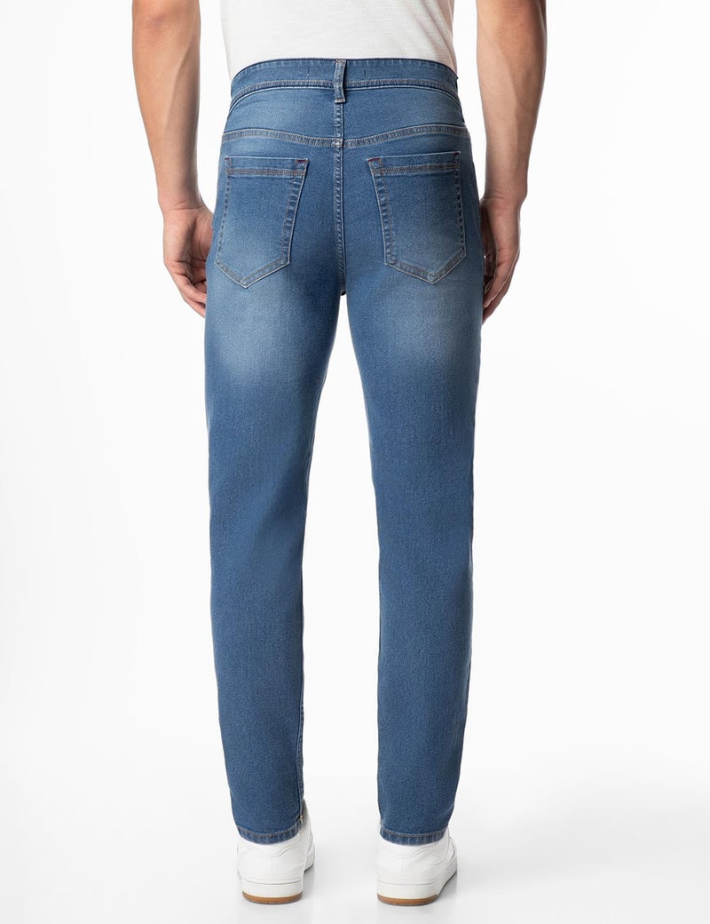 INKD Men's Lightweight Regular Fit Jeans (INKSS23MJN-010-INDIGO-Azure Nile-34) - Image 2