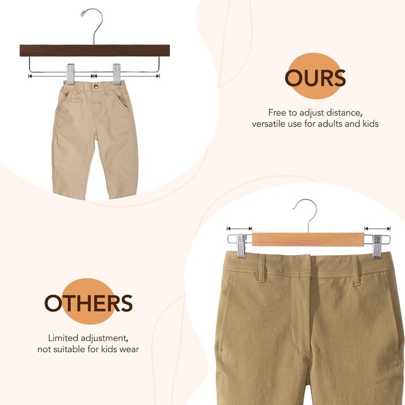 HOUSE DAY Wooden Pants Hangers with Clips - 10 Pack - Image 5