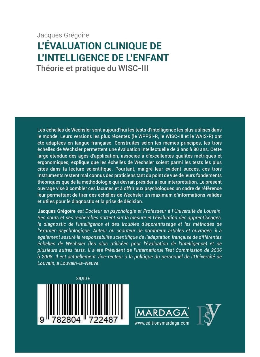 L'évaluation clinique de l'intelligence de l'enfan: Théorie et pratique du WISC-III  - Image 2