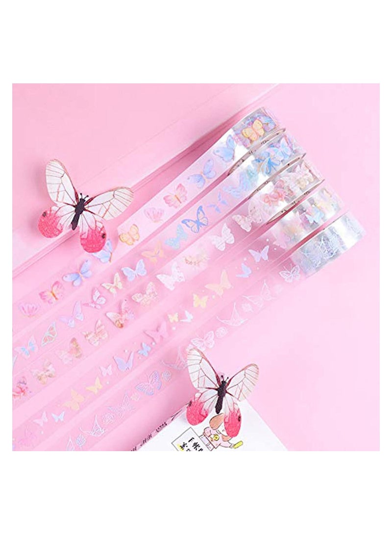 Washi Tape Set, Creative DIY Scrapbooking Decoration, Gift Wrapping and Craft Sticky Adhesive Paper Masking Tape, Waterproof Plastic Tape, Gift for Scrapbook, Journal, Planner Arts Crafts (10 Rolls) - Image 2